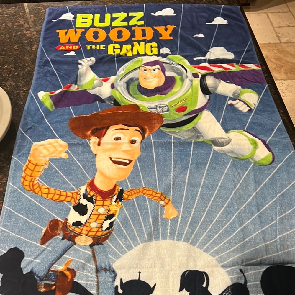 Buzz and woody beach towel